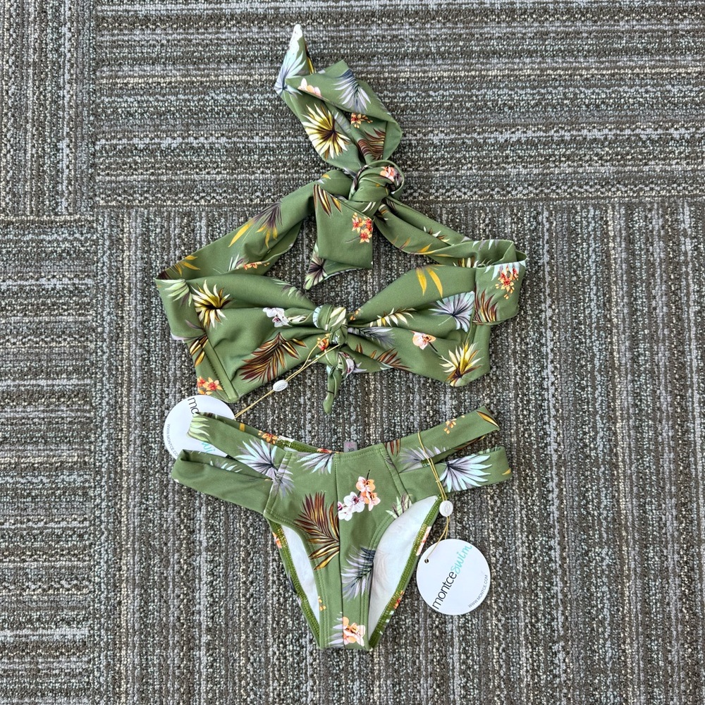 MontceSwim | Plants On Green Swim Set NWT